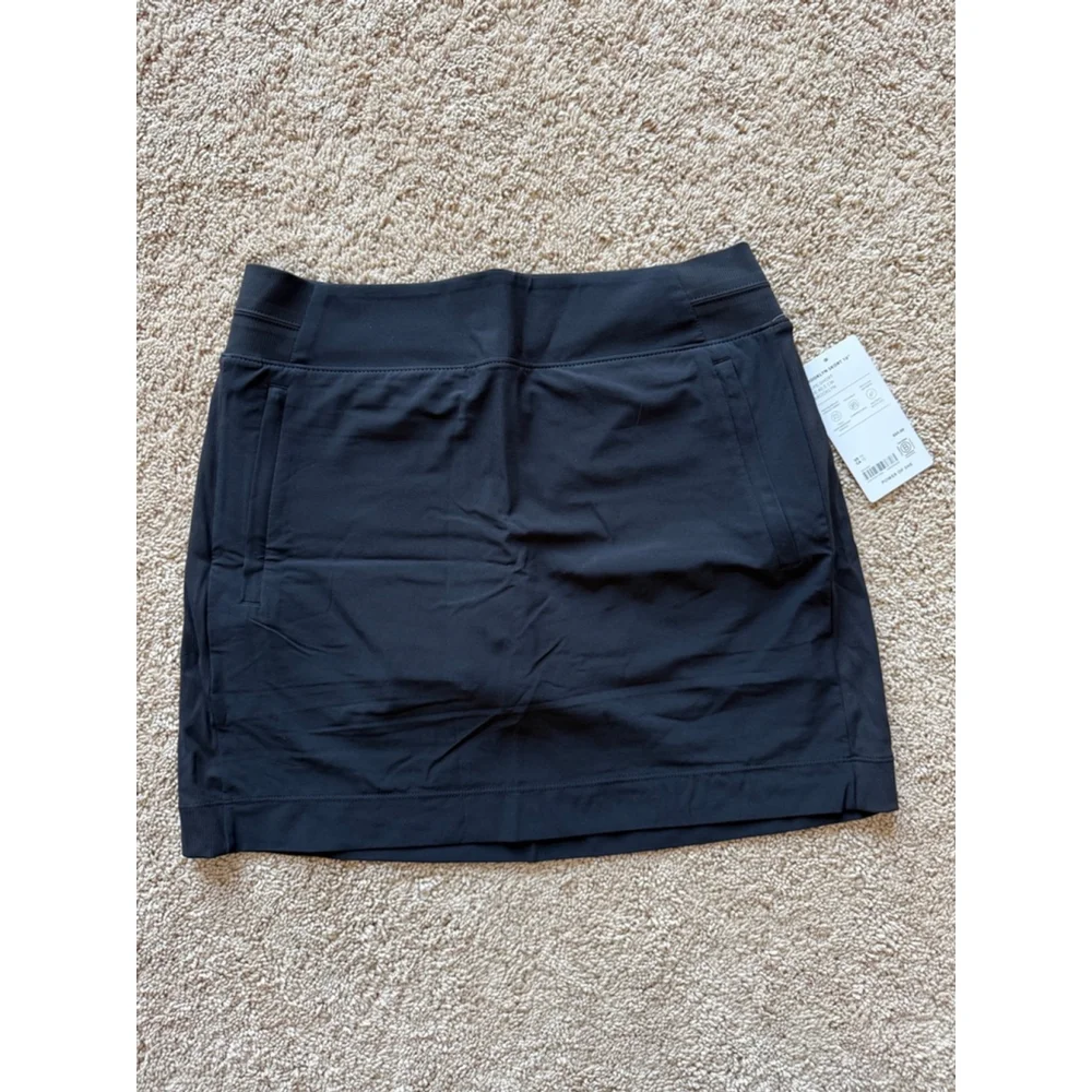 NWT Athleta Brooklyn Skort 16” Black Size 10 Zipper Pockets - Picture 1 of 3